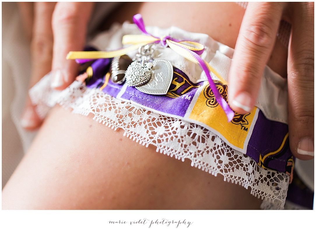 wedding garter detail photo