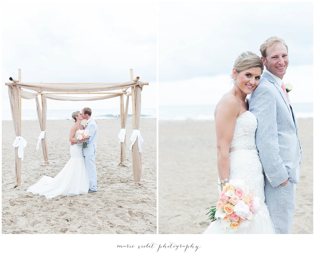 couple on the beach wedding photo