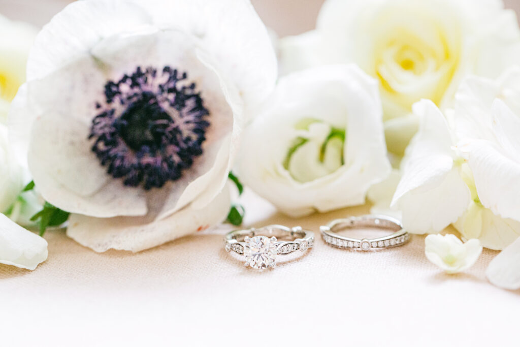 ring details, wedding day bridal flatlay